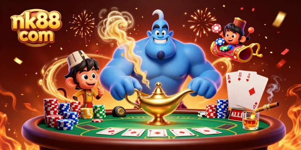 Experience exciting gaming moments at nk88 com with vibrant casino elements and engaging characters.